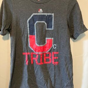 Majestic Charcoal Cleveland Guardians Indians Tribe T-Shirt